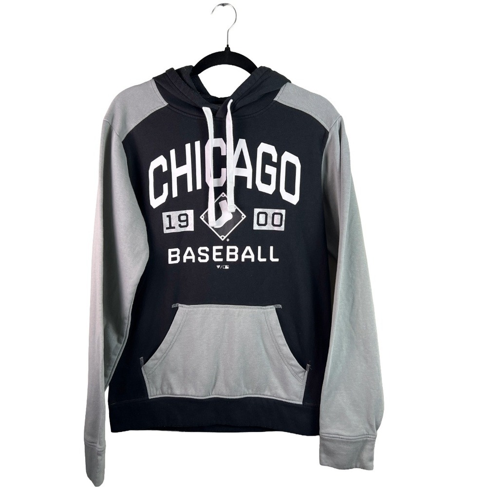 Fanatics Chicago White Sox Hoodie Pullover Men's M Grey Black Blokecore